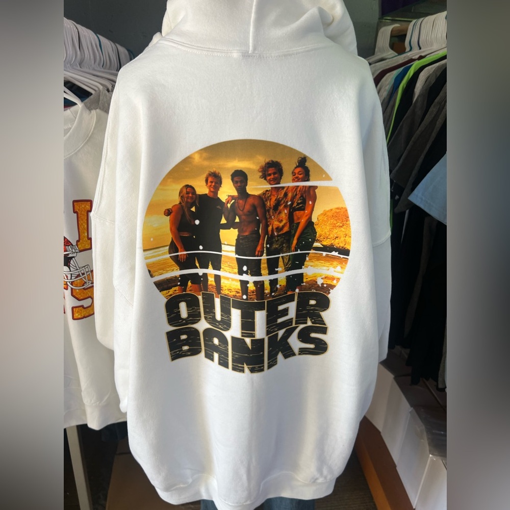 Brand new unisex, hoodie, Outer Banks, front and back